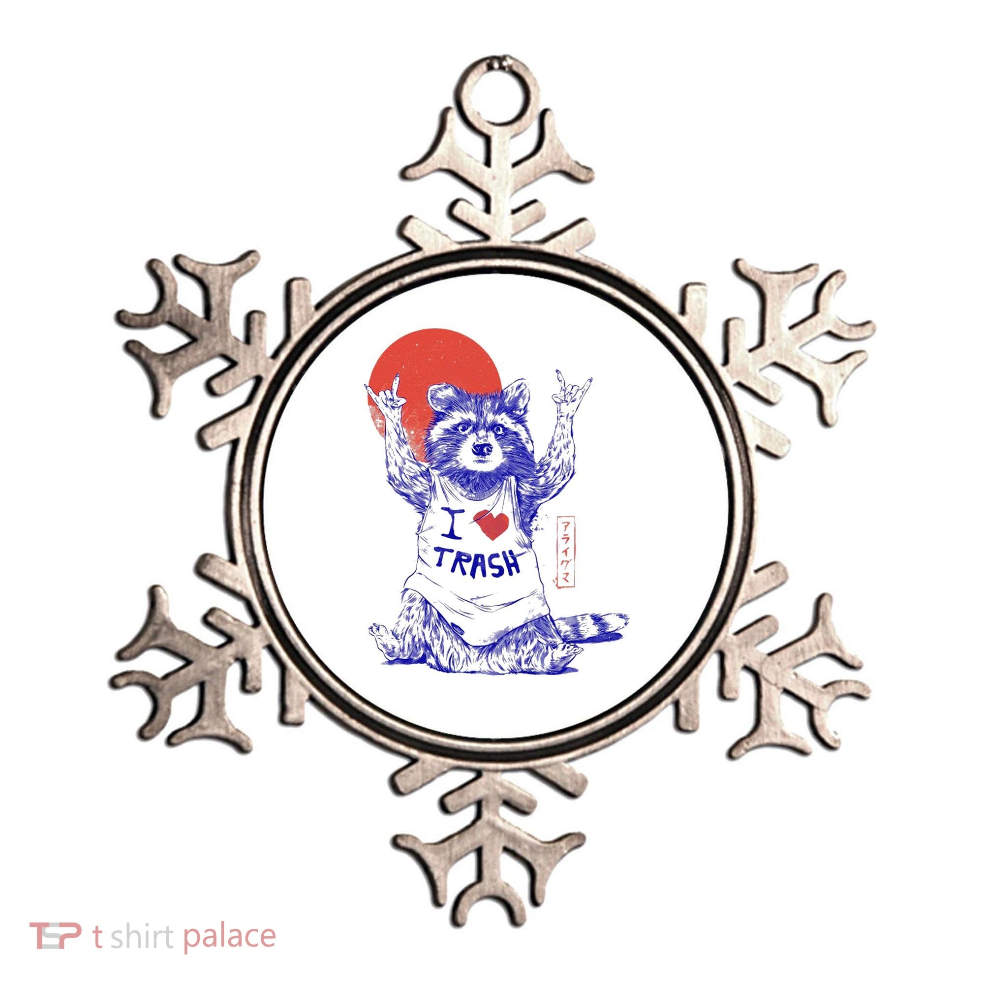Raccoon I Love Trash Japanese Samurai Garbage Gang Ornament