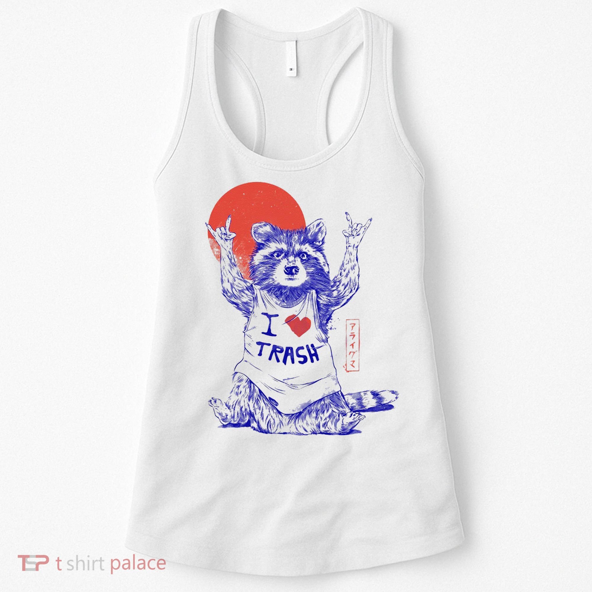 Raccoon I Love Trash Japanese Samurai Garbage Gang Women's Tank Top