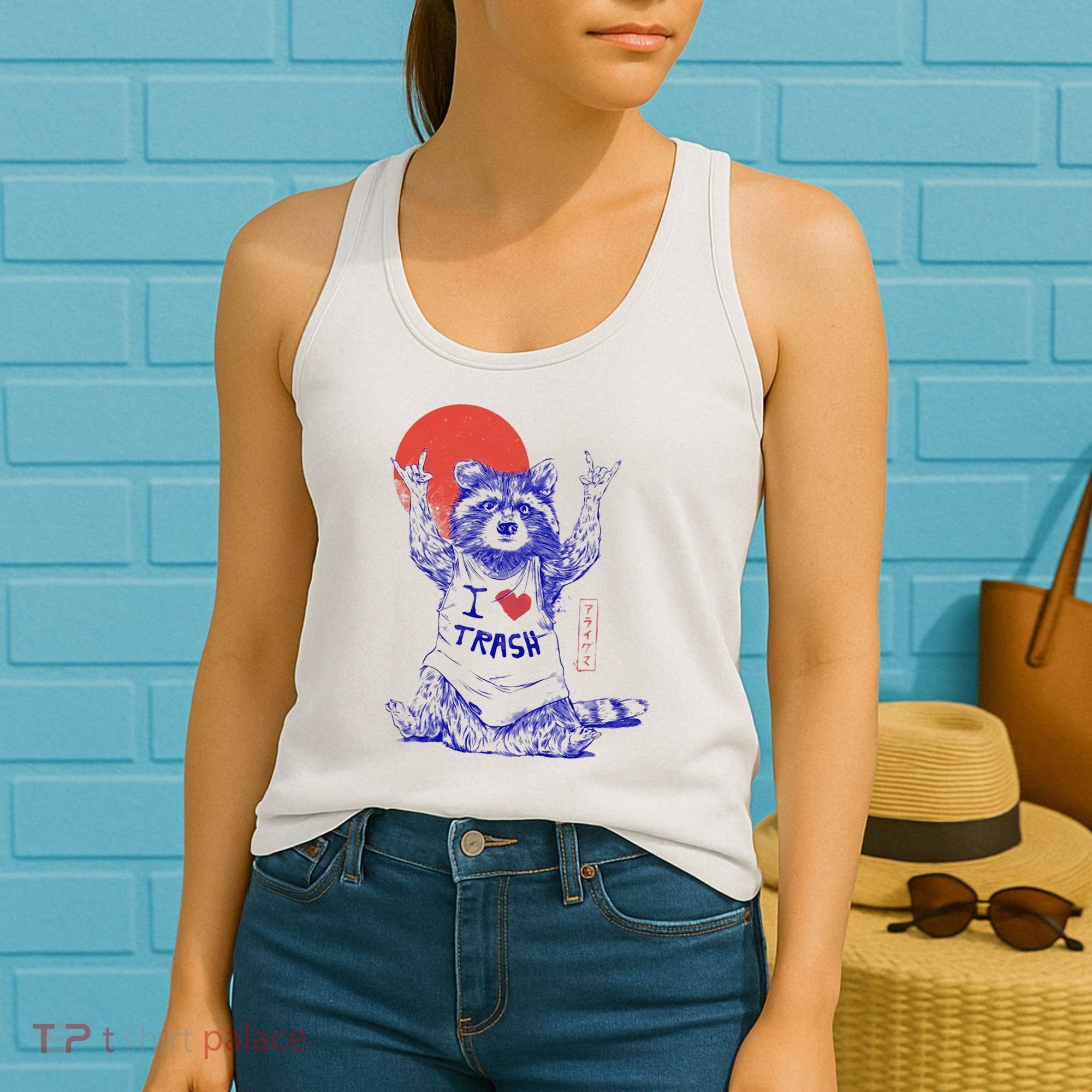 Raccoon I Love Trash Japanese Samurai Garbage Gang Women's Tank Top