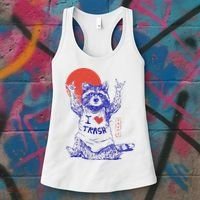 Raccoon I Love Trash Japanese Samurai Garbage Gang Women's Tank Top thumb 3