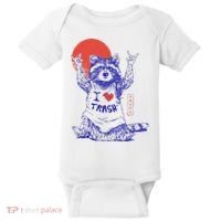 Raccoon I Love Trash Japanese Samurai Garbage Gang Baby Bodysuit thumb 0