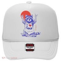 Raccoon I Love Trash Japanese Samurai Garbage Gang Hat thumb 0