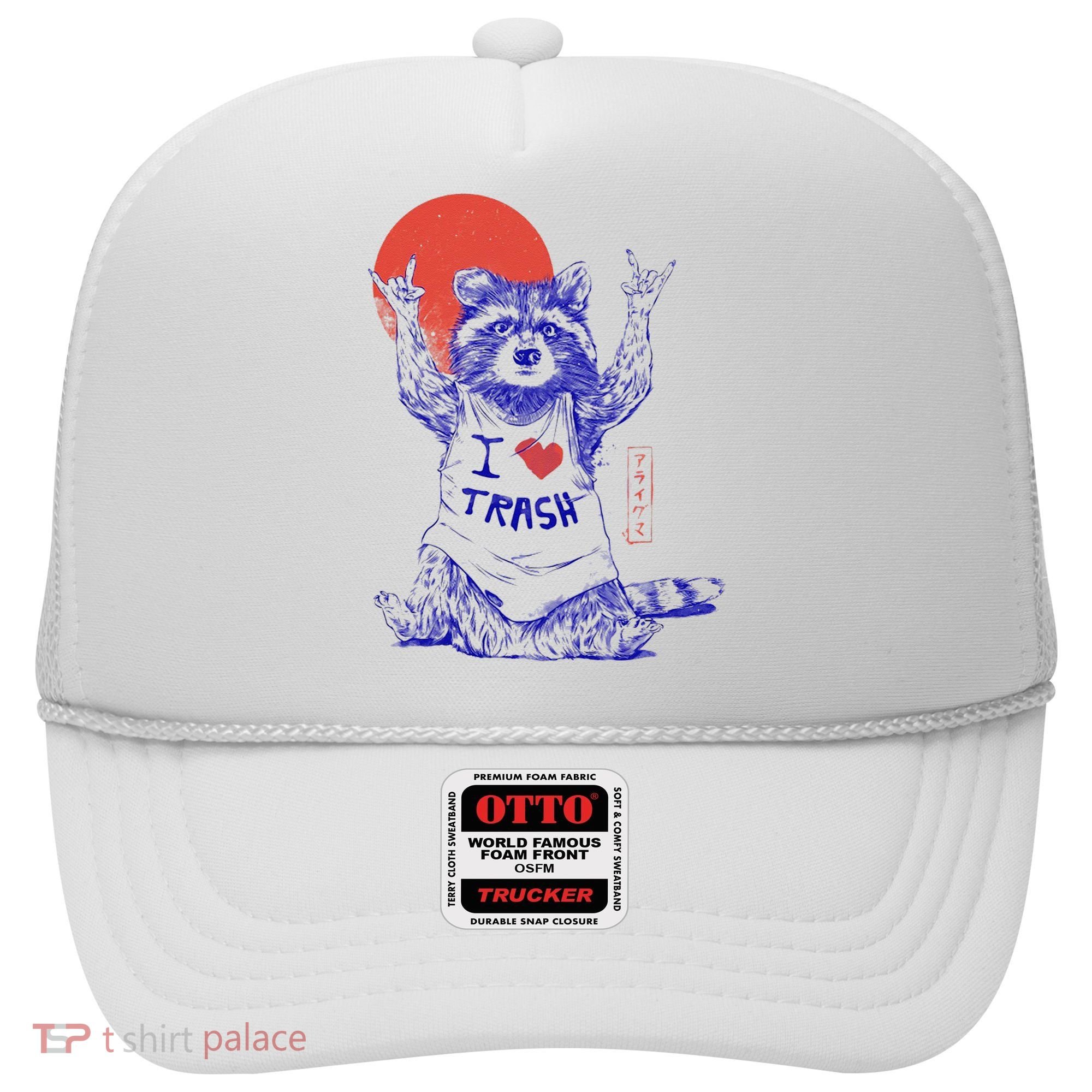 Raccoon I Love Trash Japanese Samurai Garbage Gang Hat