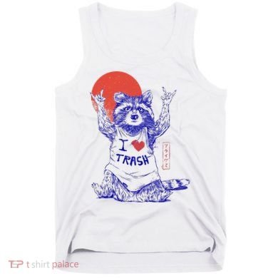 Raccoon I Love Trash Japanese Samurai Garbage Gang Tank Top