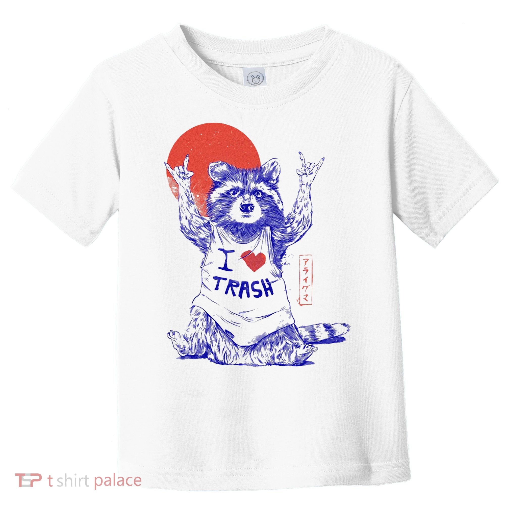 Raccoon I Love Trash Japanese Samurai Garbage Gang Toddler T-Shirt