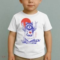 Raccoon I Love Trash Japanese Samurai Garbage Gang Toddler T-Shirt thumb 2