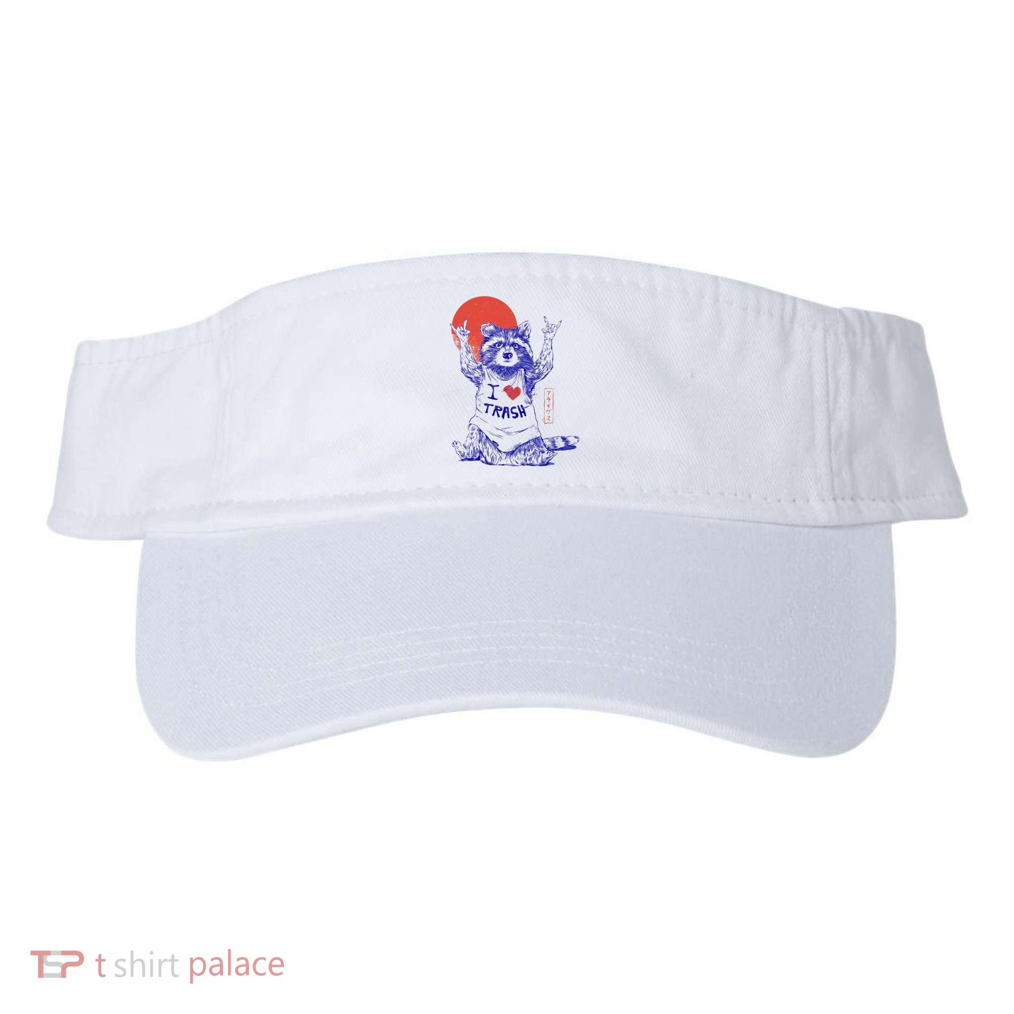 Raccoon I Love Trash Japanese Samurai Garbage Gang Visor