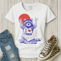 Raccoon I Love Trash Japanese Samurai Garbage Gang Women's T-Shirt thumb 3