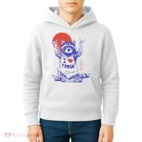 Raccoon I Love Trash Japanese Samurai Garbage Gang Kids Hoodie thumb 4