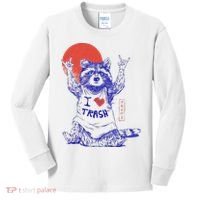 Raccoon I Love Trash Japanese Samurai Garbage Gang Kids Long Sleeve Shirt thumb 0