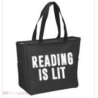 Reading Is Lit Tote Bag thumb 2