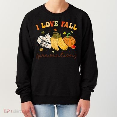 Retro I Love Fall Prevention Fall Physical Therapy Groovy Women's Sweatshirt
