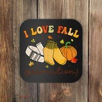 Retro I Love Fall Prevention Fall Physical Therapy Groovy Coaster thumb 0