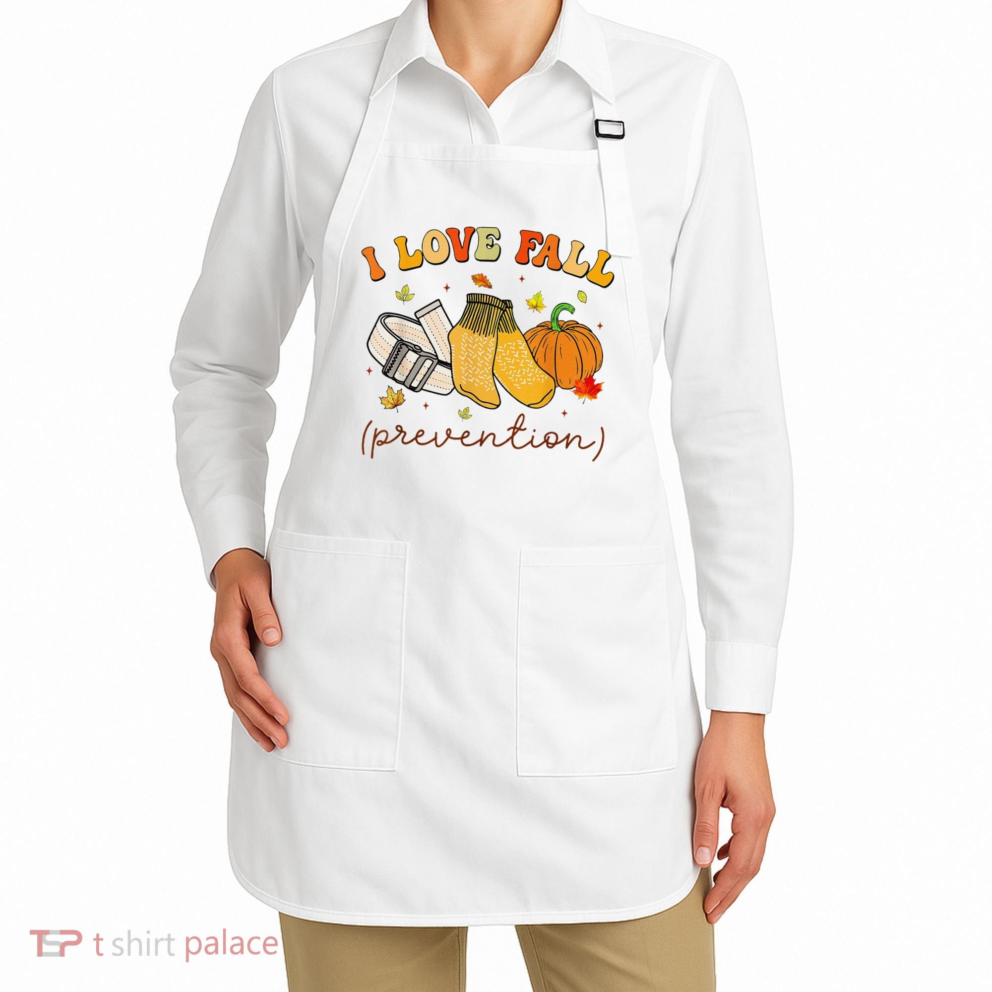 Retro I Love Fall Prevention Fall Physical Therapy Groovy Apron