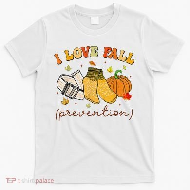 Retro I Love Fall Prevention Fall Physical Therapy Groovy T-Shirt