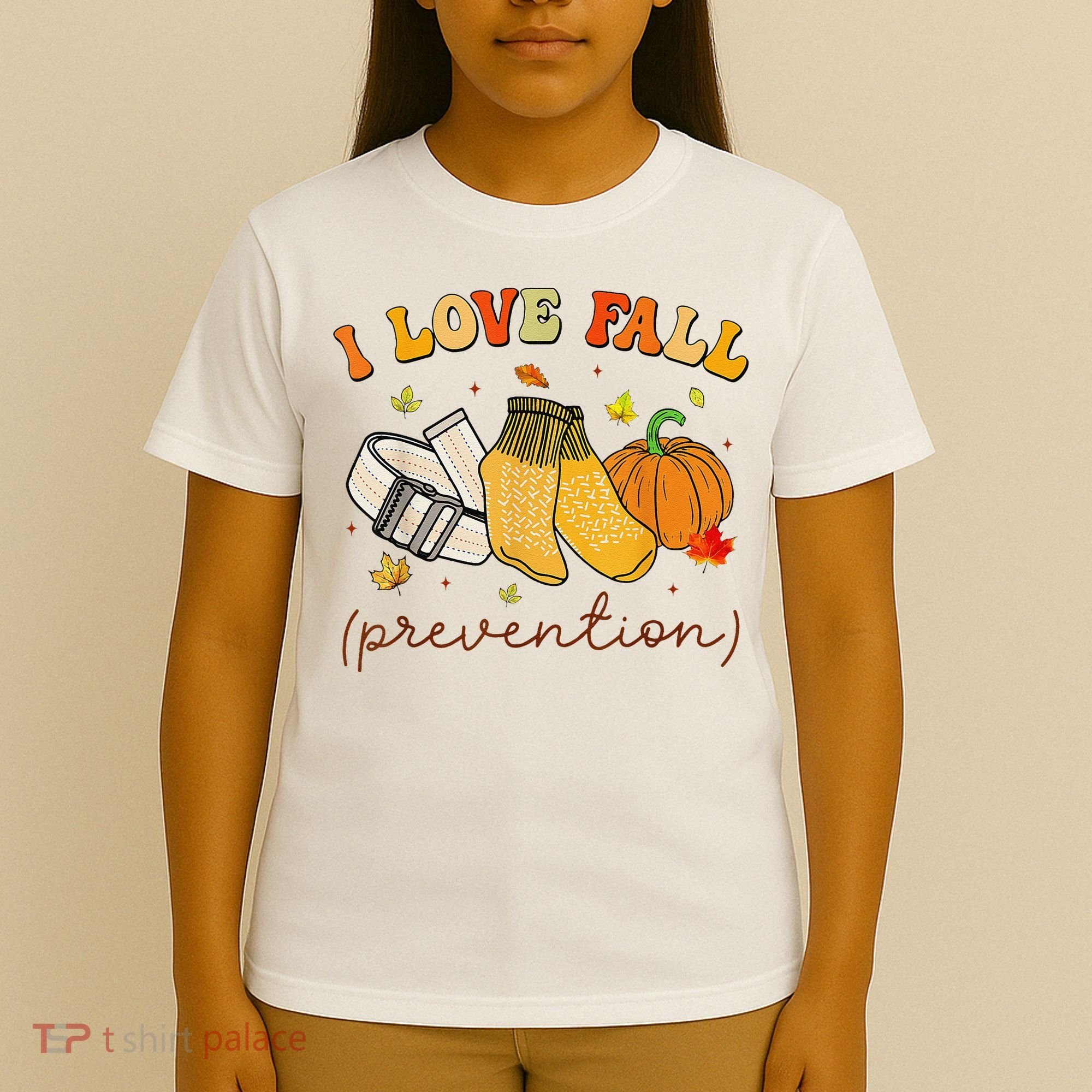 Retro I Love Fall Prevention Fall Physical Therapy Groovy T-Shirt