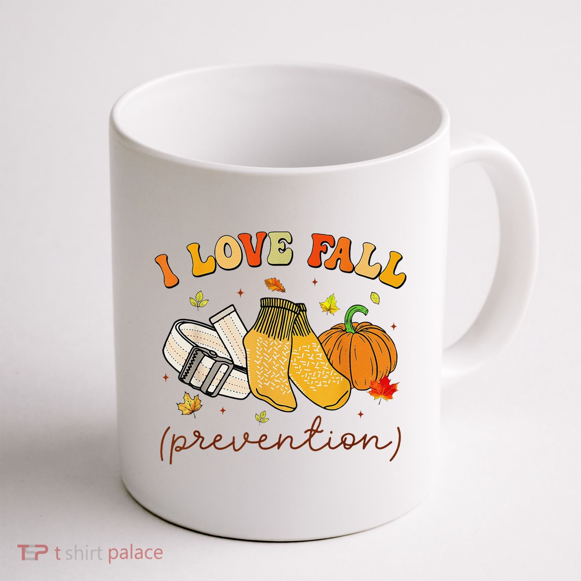 Retro I Love Fall Prevention Fall Physical Therapy Groovy Coffee Mug