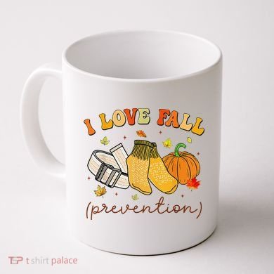 Retro I Love Fall Prevention Fall Physical Therapy Groovy Coffee Mug