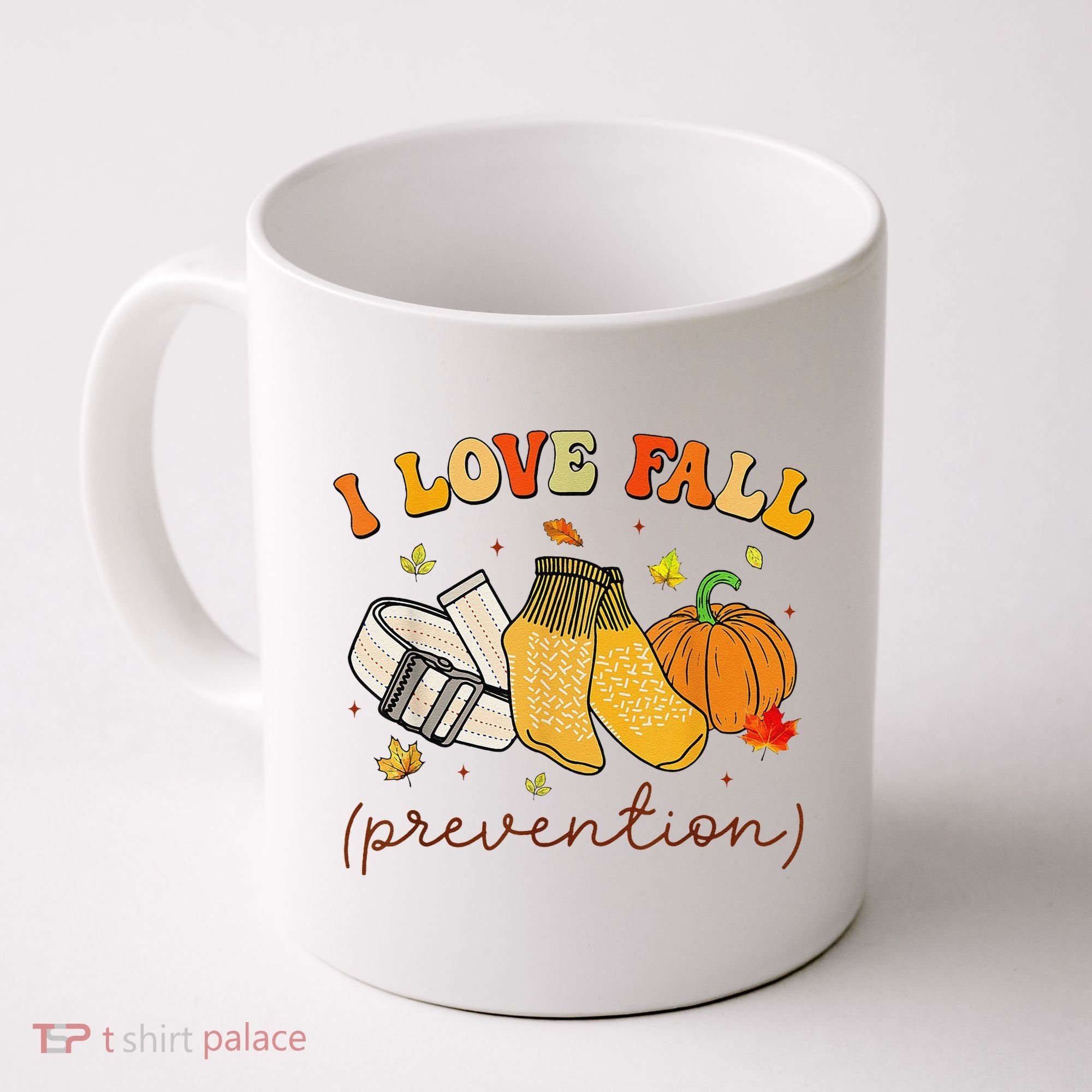 Retro I Love Fall Prevention Fall Physical Therapy Groovy Coffee Mug