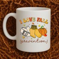 Retro I Love Fall Prevention Fall Physical Therapy Groovy Coffee Mug thumb 2