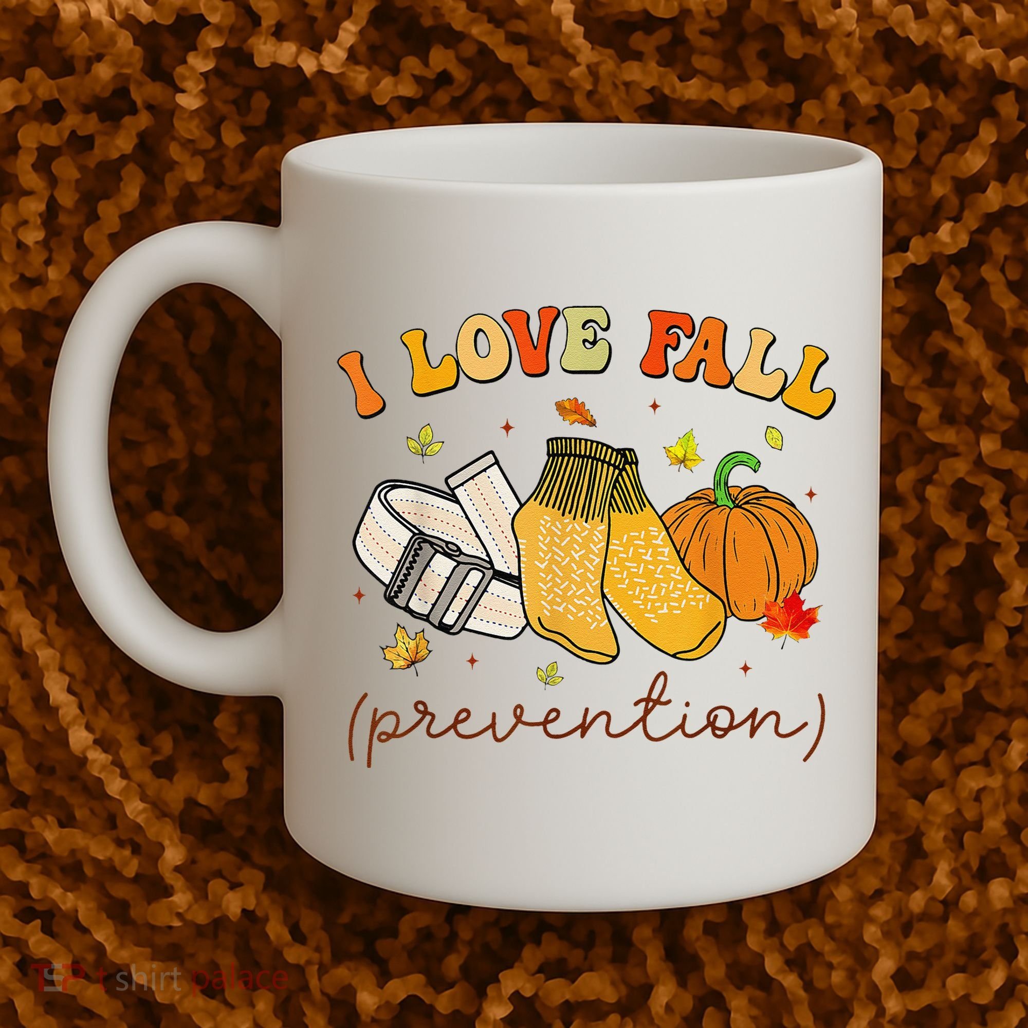 Retro I Love Fall Prevention Fall Physical Therapy Groovy Coffee Mug