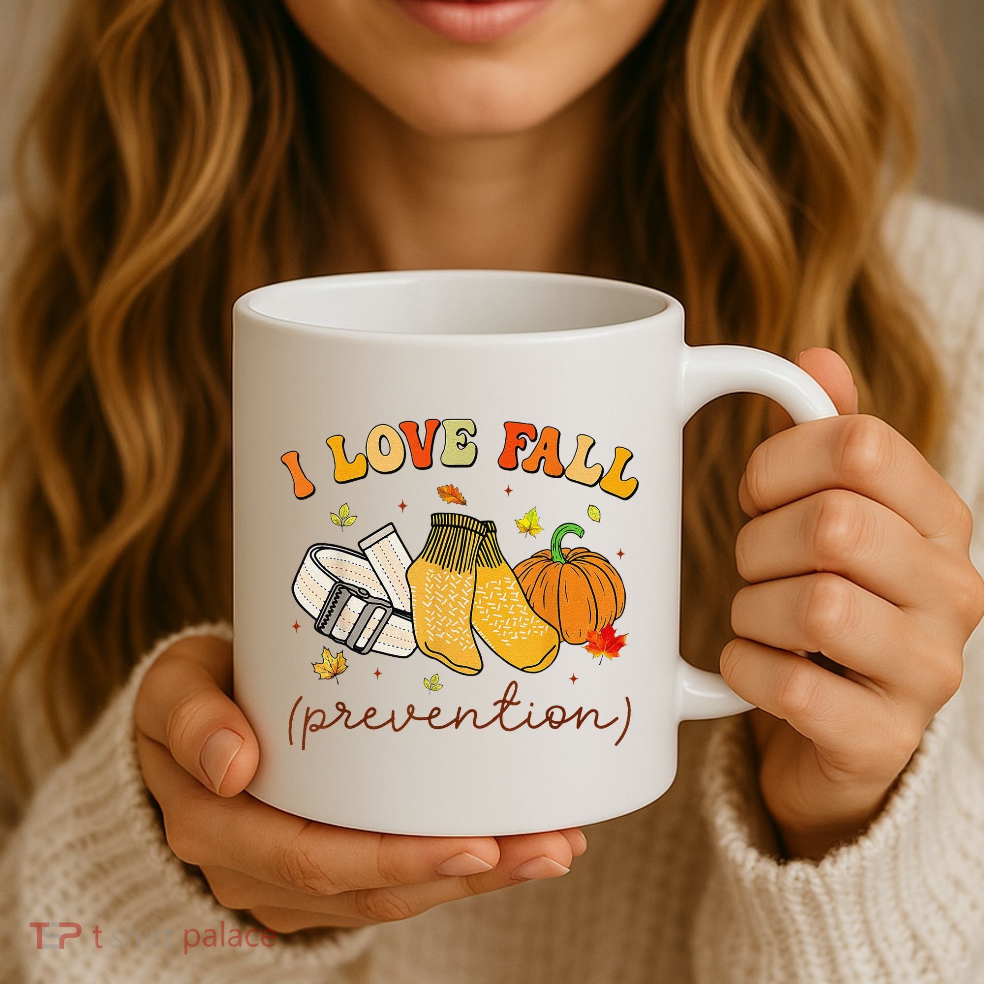 Retro I Love Fall Prevention Fall Physical Therapy Groovy Coffee Mug