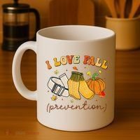 Retro I Love Fall Prevention Fall Physical Therapy Groovy Coffee Mug thumb 4