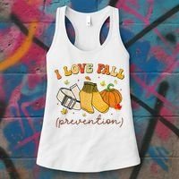 Retro I Love Fall Prevention Fall Physical Therapy Groovy Women's Tank Top thumb 3