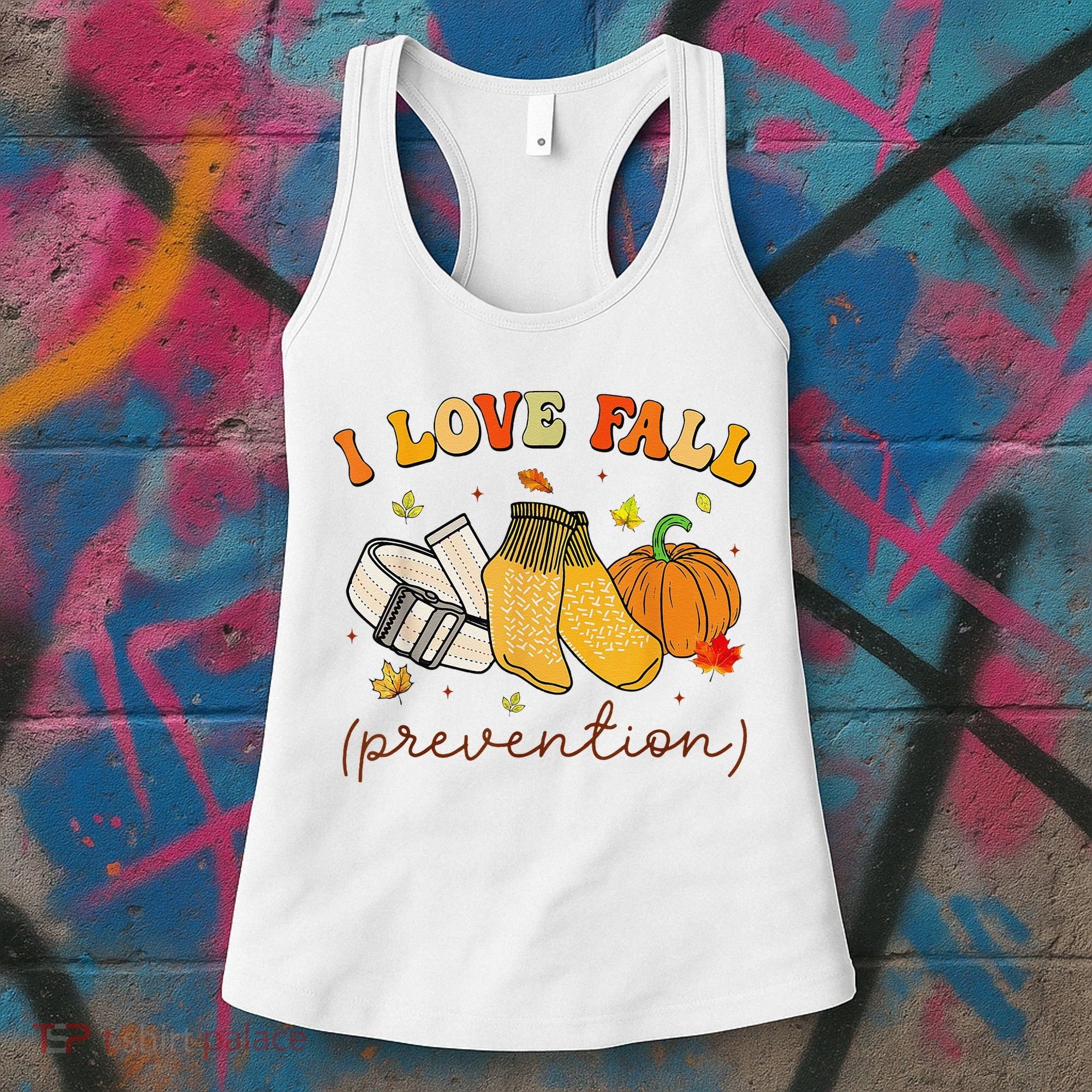 Retro I Love Fall Prevention Fall Physical Therapy Groovy Women's Tank Top