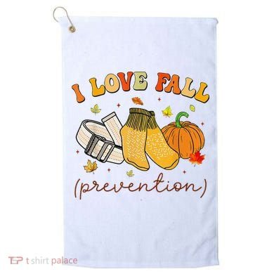 Retro I Love Fall Prevention Fall Physical Therapy Groovy Golf Towel