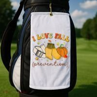 Retro I Love Fall Prevention Fall Physical Therapy Groovy Golf Towel thumb 2