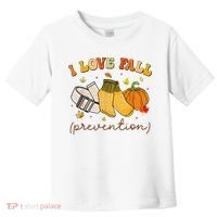 Retro I Love Fall Prevention Fall Physical Therapy Groovy Toddler T-Shirt thumb 0
