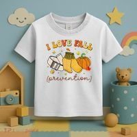 Retro I Love Fall Prevention Fall Physical Therapy Groovy Toddler T-Shirt thumb 3