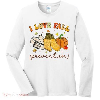 Retro I Love Fall Prevention Fall Physical Therapy Groovy Women's Long Sleeve Shirt