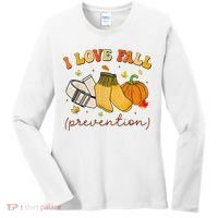 Retro I Love Fall Prevention Fall Physical Therapy Groovy Women's Long Sleeve Shirt thumb 0