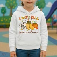 Retro I Love Fall Prevention Fall Physical Therapy Groovy Kids Hoodie thumb 3