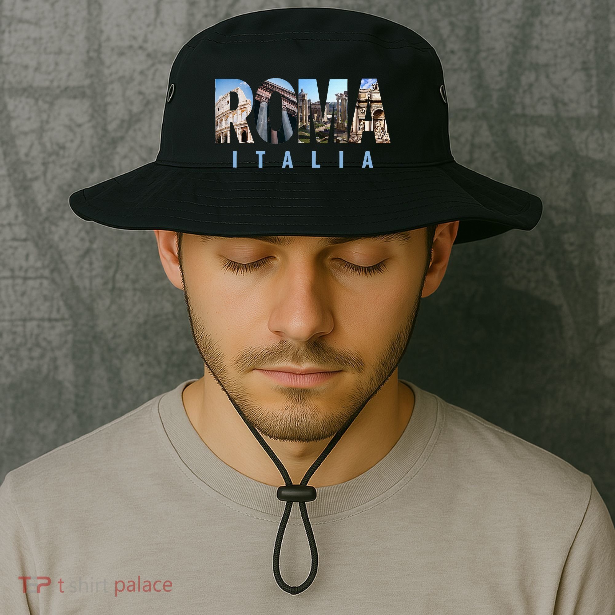 Rome Italy Landmarks Bucket Hat