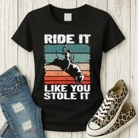 Ride It Like You Stole It Rodeo Bull Riding Cowboy Women's T-Shirt thumb 3