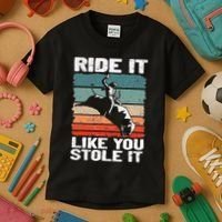 Ride It Like You Stole It Rodeo Bull Riding Cowboy Kids T-Shirt thumb 3