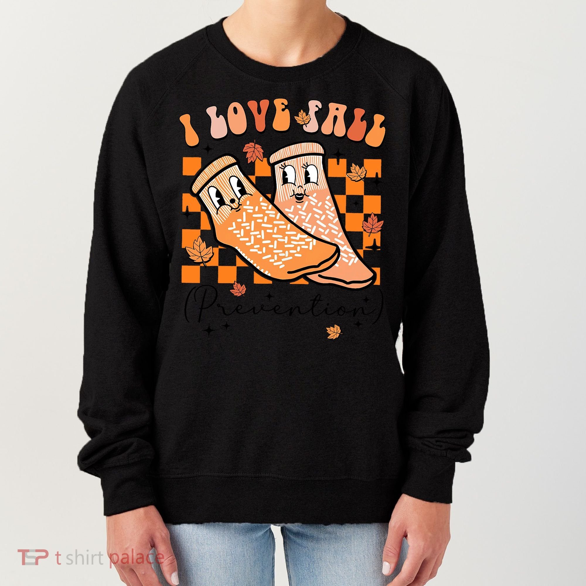 Retro I Love Fall Prevention Thanksgiving Nurse Ot Slp Pta Women's Sweatshirt