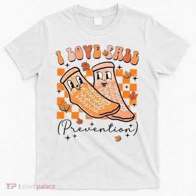 Retro I Love Fall Prevention Thanksgiving Nurse Ot Slp Pta T-Shirt