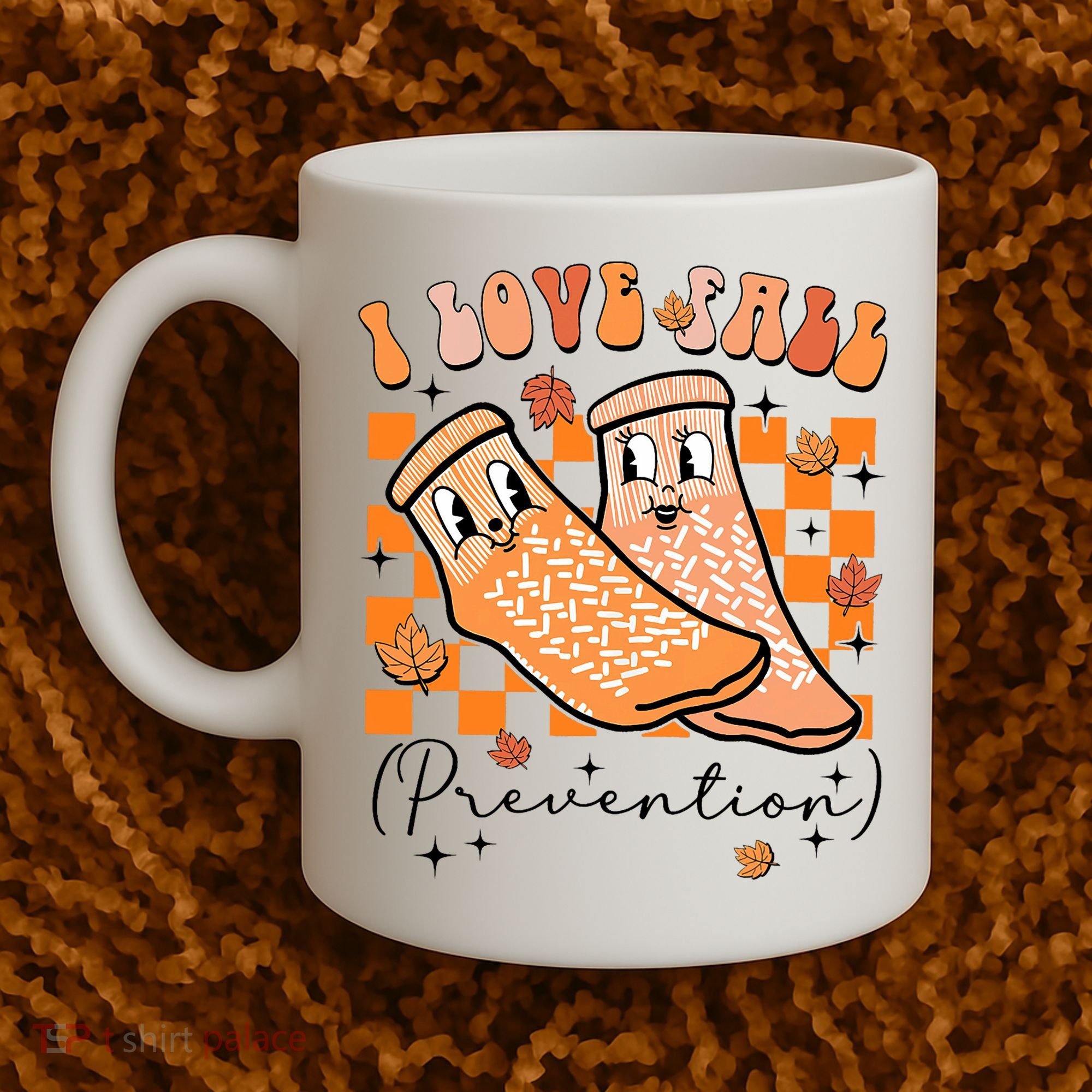 Retro I Love Fall Prevention Thanksgiving Nurse Ot Slp Pta Coffee Mug
