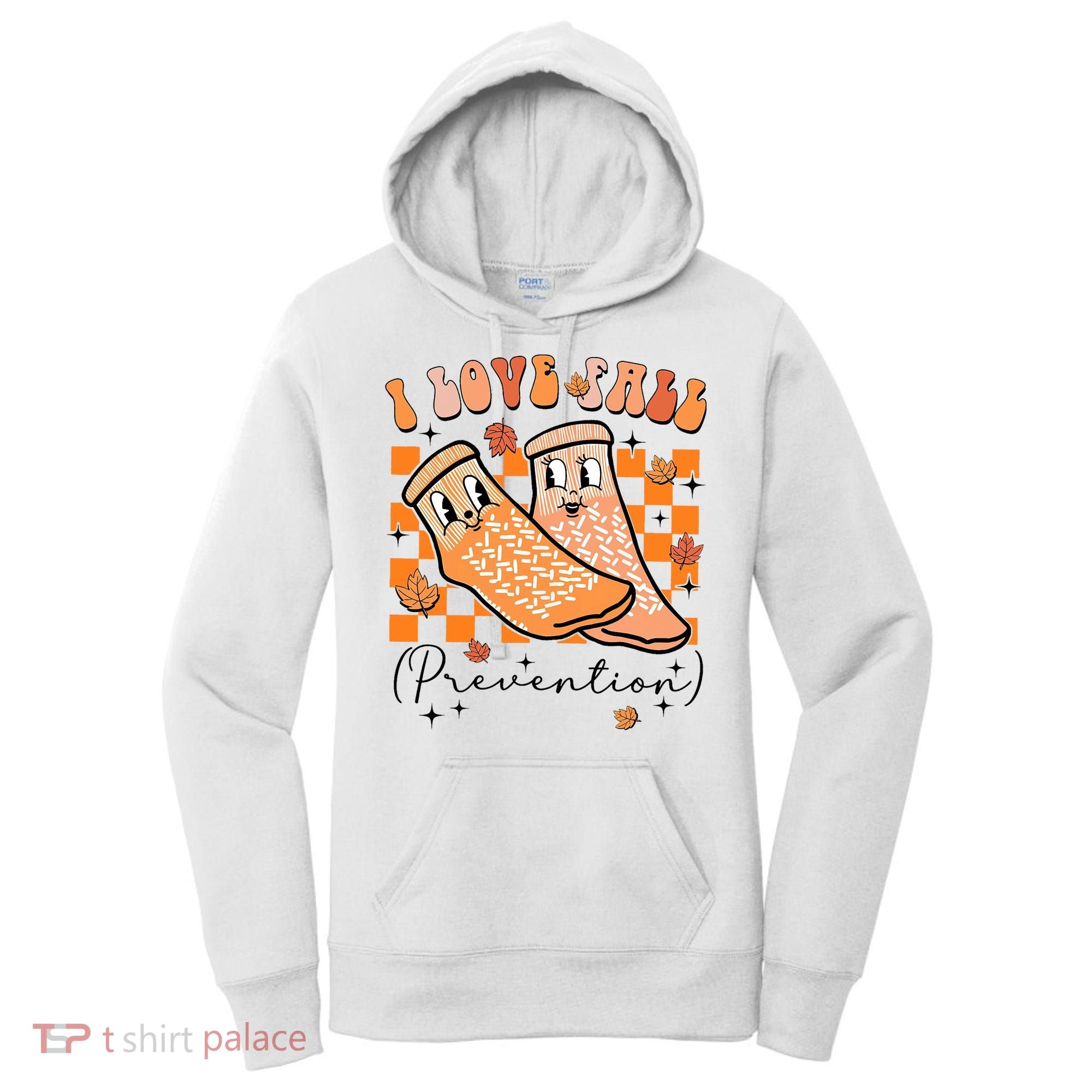 Retro I Love Fall Prevention Thanksgiving Nurse Ot Slp Pta Women's Hoodie