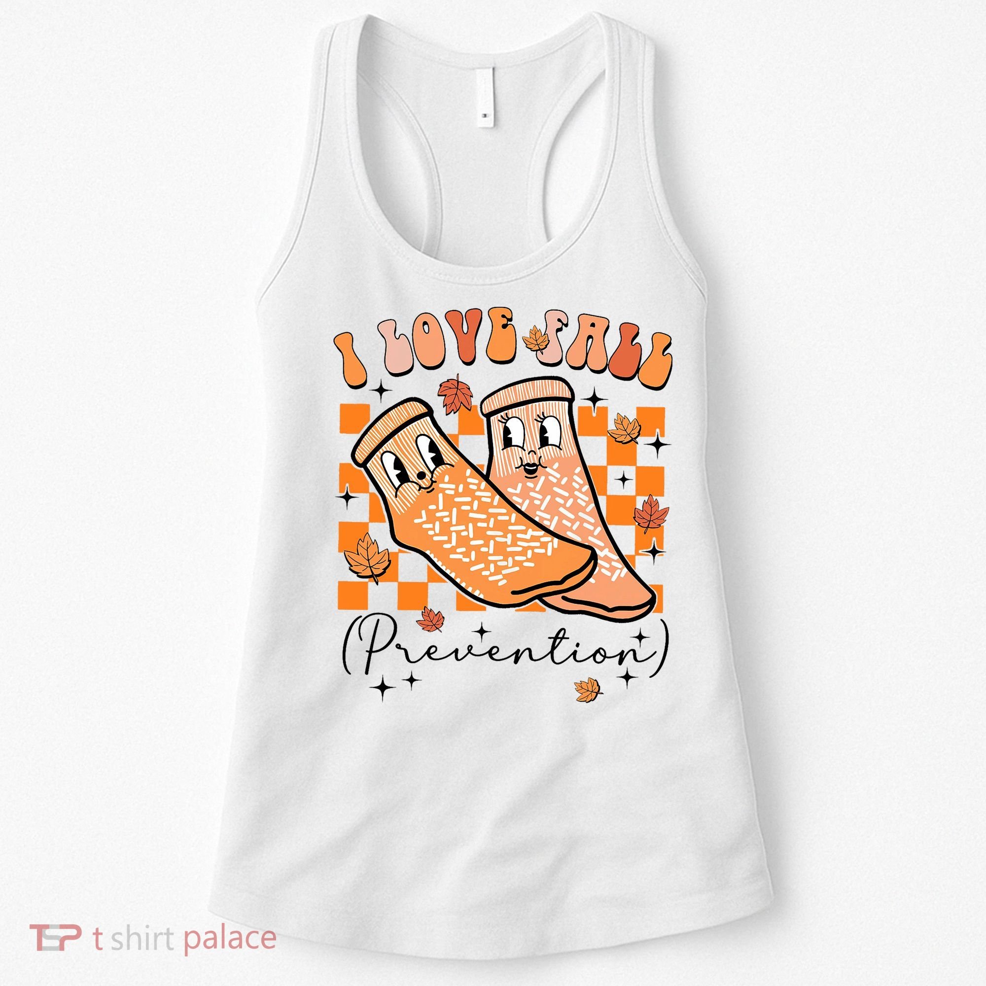 Retro I Love Fall Prevention Thanksgiving Nurse Ot Slp Pta Women's Tank Top