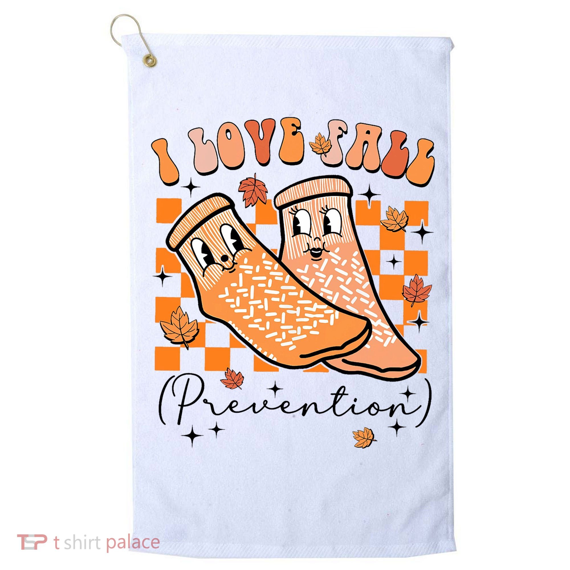Retro I Love Fall Prevention Thanksgiving Nurse Ot Slp Pta Golf Towel