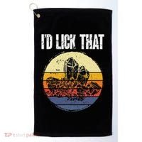 Rockhound ID Lick That Retro Geology Rock Collecting Golf Towel thumb 0