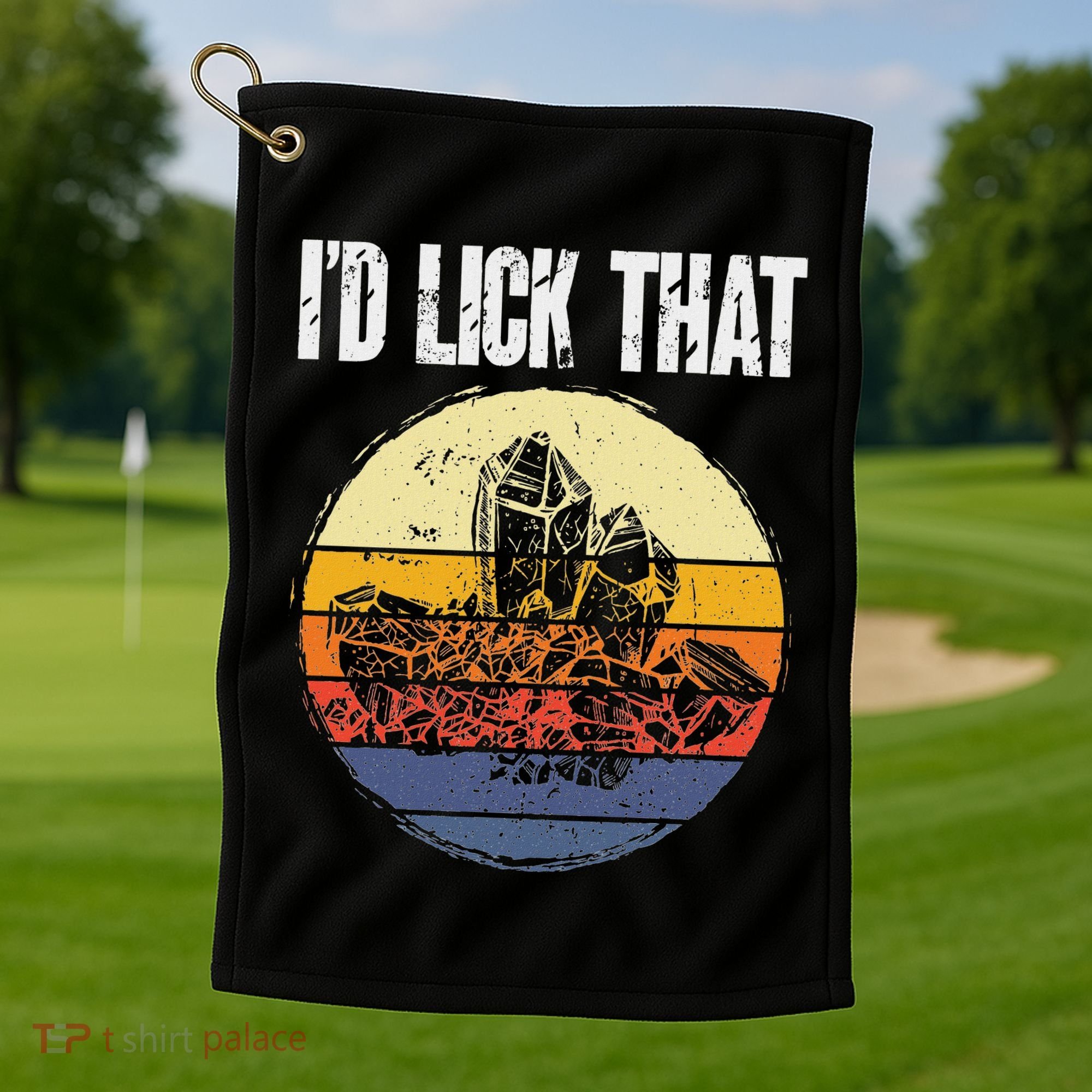Rockhound ID Lick That Retro Geology Rock Collecting Golf Towel