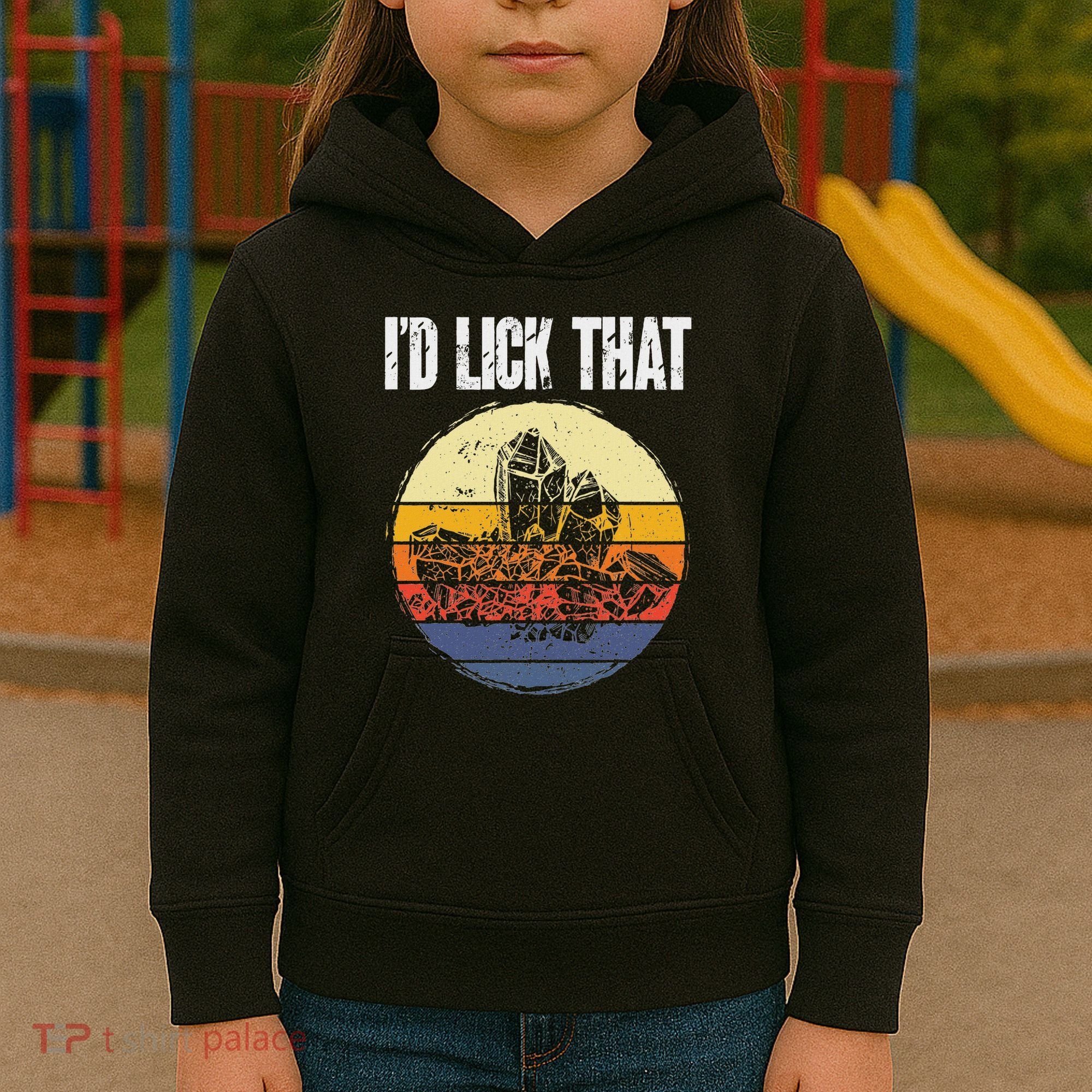 Rockhound ID Lick That Retro Geology Rock Collecting Kids Hoodie