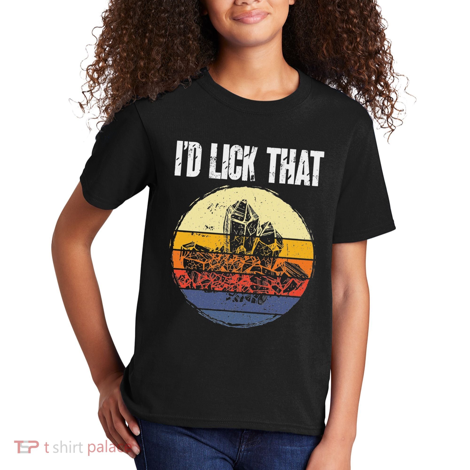 Rockhound ID Lick That Retro Geology Rock Collecting Kids T-Shirt