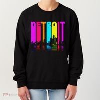 Retro I Love Detroit Michigan Skyline Women's Sweatshirt thumb 0